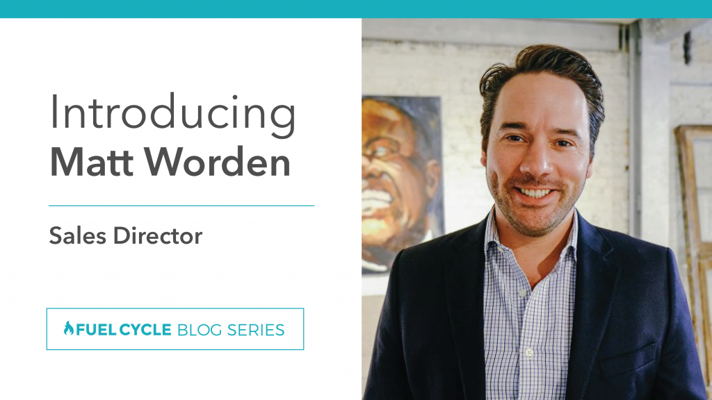 introducing Matt Worden as the Sales Director with a portrait of Matt Worden on the right