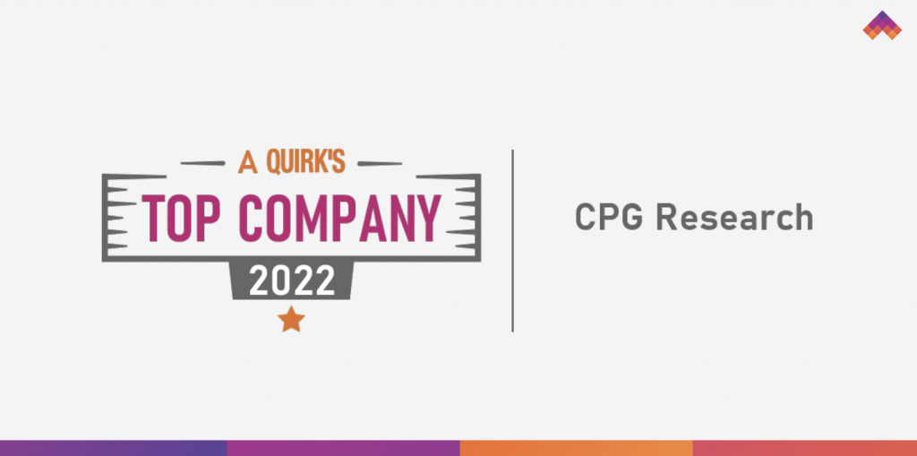 a banner of A Quirk's Top Company 2022 by CPG Research