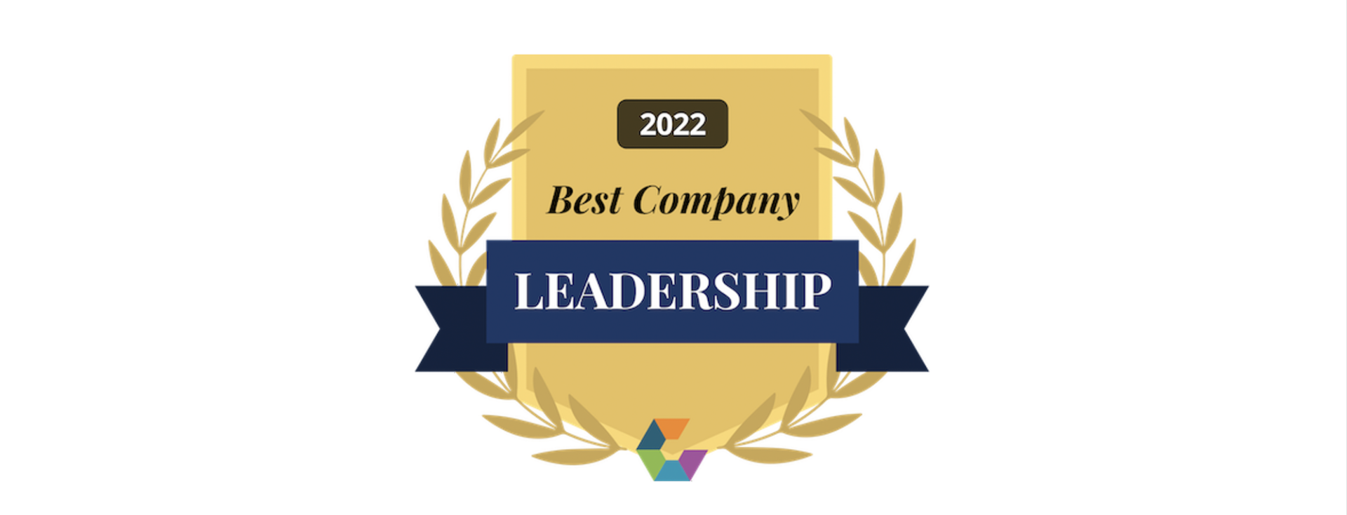 an image of an award wreath for 2022 Best Company Leadership